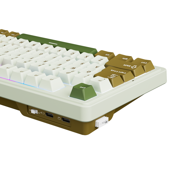კლავიატურა Royal Kludge RKN99 RGB Mechanical Keyboard, Cream Switch, Hot Swappable, Wireless, USB, Bluetooth, 2.4GHz, Palm Green