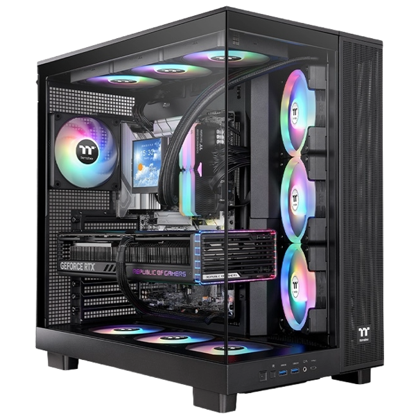 Computer Case ThermalTake CA-11E-00M1WN-00 View 380 XL TG ARGB, MidT, Mini ITX, Micro ATX, ATX, Type-C, USB 3.0 x 2, HD Audio, Black