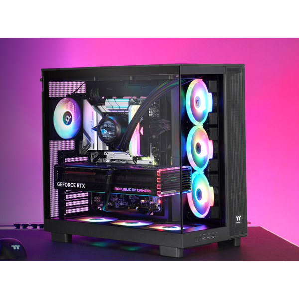 Computer Case ThermalTake CA-11E-00M1WN-00 View 380 XL TG ARGB, MidT, Mini ITX, Micro ATX, ATX, Type-C, USB 3.0 x 2, HD Audio, Black