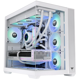 Computer Case ThermalTake CA-1Z2-00M6WN-00 View 380 TG ARGB Snow, MidT, Mini ITX, Micro ATX, ATX, Type-C, USB 3.0 x 2, HD Audio, White