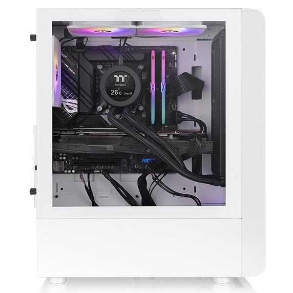 Computer Case ThermalTake CA-1X2-00M6WN-00 S200 TG ARGB Snow, MidT, Mini ITX, Micro ATX, ATX, USB 3.0 x 2, HD Audio, White