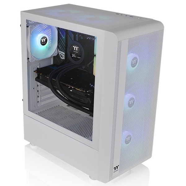 Computer Case ThermalTake CA-1X2-00M6WN-00 S200 TG ARGB Snow, MidT, Mini ITX, Micro ATX, ATX, USB 3.0 x 2, HD Audio, White