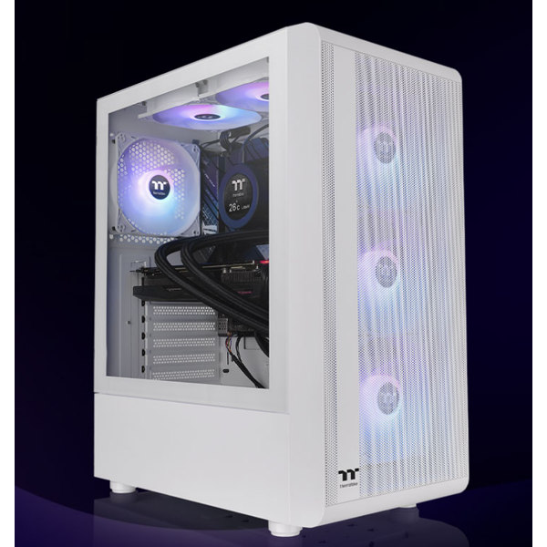 Computer Case ThermalTake CA-1X2-00M6WN-00 S200 TG ARGB Snow, MidT, Mini ITX, Micro ATX, ATX, USB 3.0 x 2, HD Audio, White