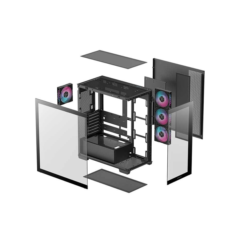 ქეისი Deepcool CG580 4F, Computer Case, MidT, ITX, Micro-ATX, ATX, USB3.0×2, Audio, Black
