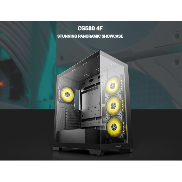 ქეისი Deepcool CG580 4F, Computer Case, MidT, ITX, Micro-ATX, ATX, USB3.0×2, Audio, Black