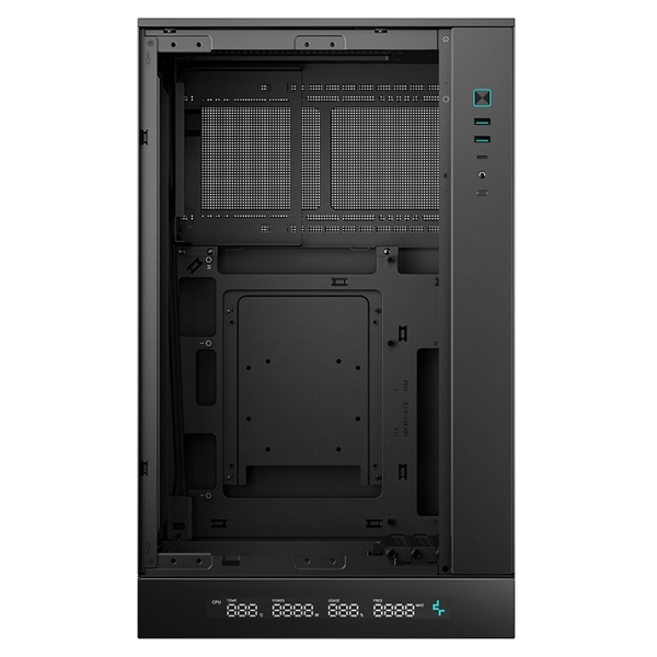 Computer Case DeepCool CH270 DIGITAL, MiniT, Mini-ITX, Micro-ATX, USB3.0×2, Type-C, Audio/Mic, Black