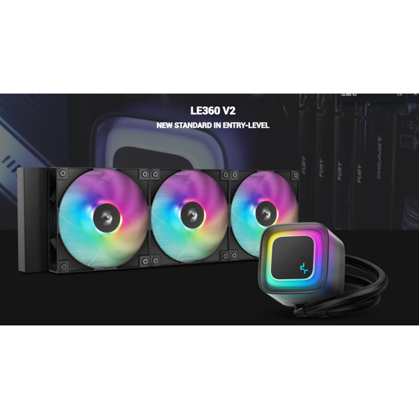 Liquid Cooling DeepCool LE360 V2, 120mm, 2100RPM, Black