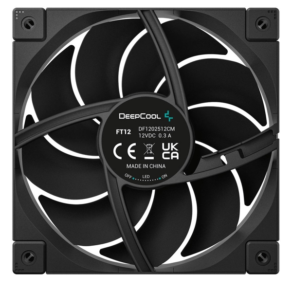 Case Fan DeepCool FT12, 120mm, 2150RPM, Black