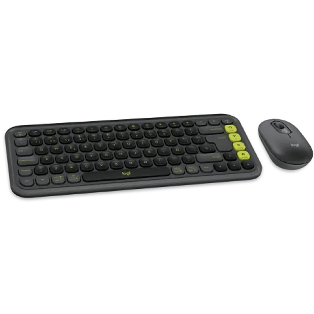 კლავიატურა+მაუსი Logitech L920-013140 POP ICON, Wireless, Bluetooth, Keyboard And Mouse, Graphite/Green