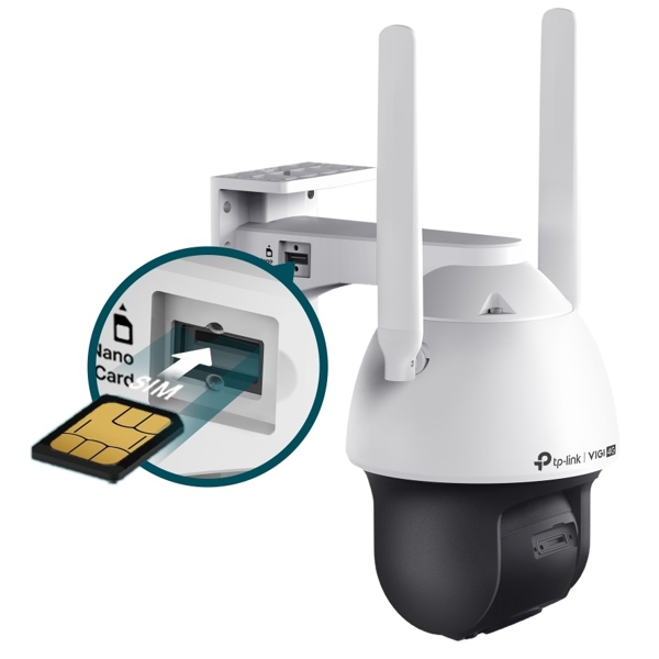 Outdoor Full-Color 4G Pan Tilt Network Camera Tp-Link VIGI C540-4G(4mm), 4MP, White