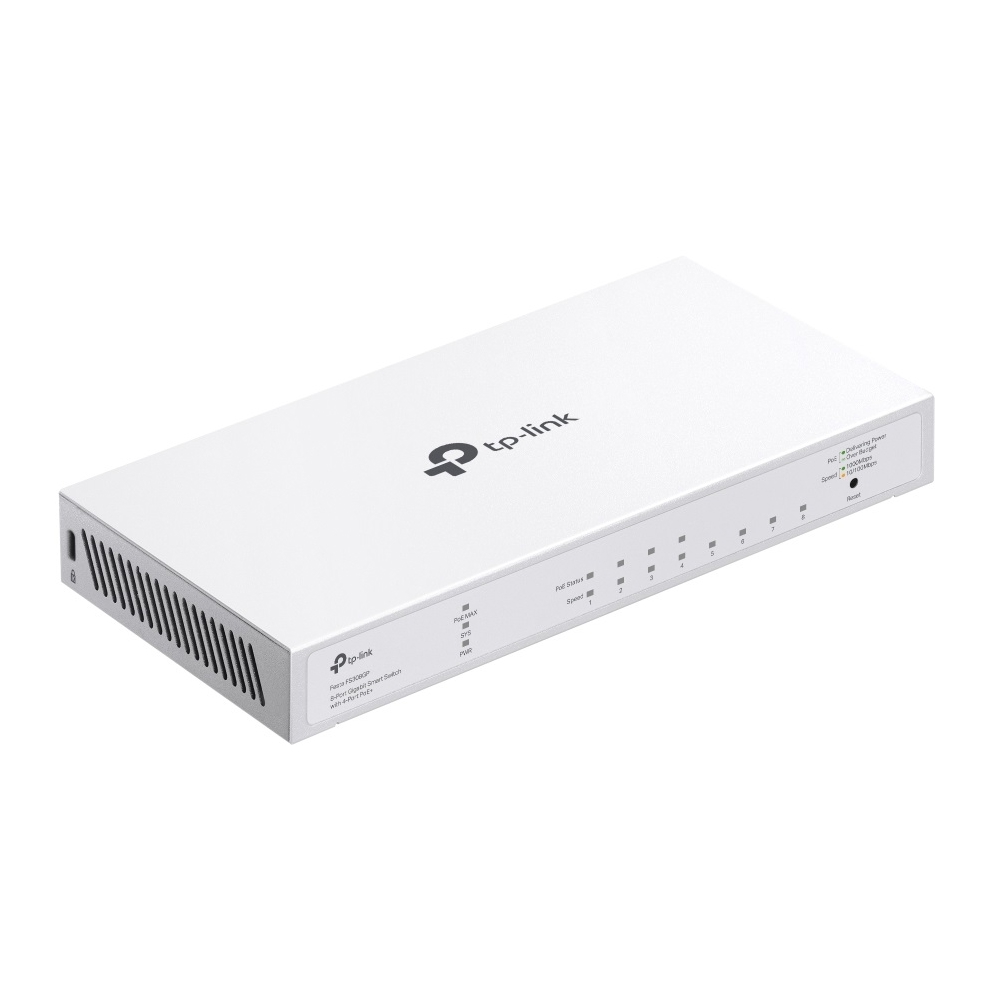სვიჩი TP-Link Festa FS308GP, 8-Port Gigabit, PoE+ Smart Switch, White