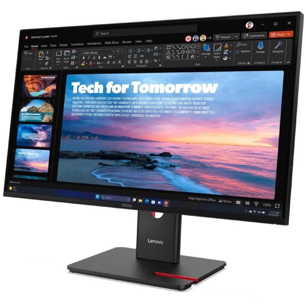 Monitor Lenovo 64AAGAT2EU ThinkVision T27QD-40, 27", QHD, IPS, HDMI, DP, USB, USB-C, Black