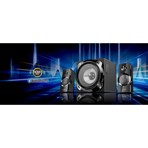 Speaker Genius SW-2.1 1850BT, 50W, Bluetooth, RCA, 3.5mm, Black
