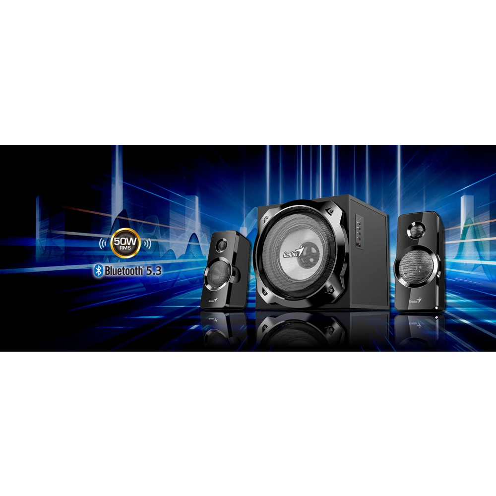 Speaker Genius SW-2.1 1850BT, 50W, Bluetooth, RCA, 3.5mm, Black