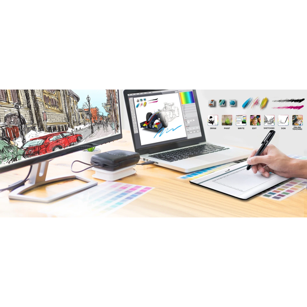 სახატავი პლანშეტი Genius EasyPen i608 Genius, 6” X 8” Pen Tablet, USB, Silver