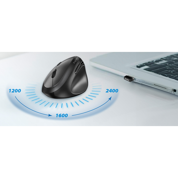 Mouse Genius Ergo 8350S, Wireless, Bluetooth, USB, Dark Grey