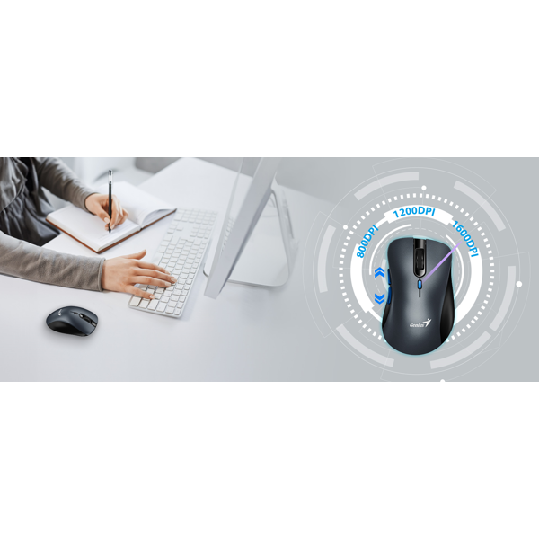 Mouse Genius Ergo 8100S, Wireless, USB, Iron Grey