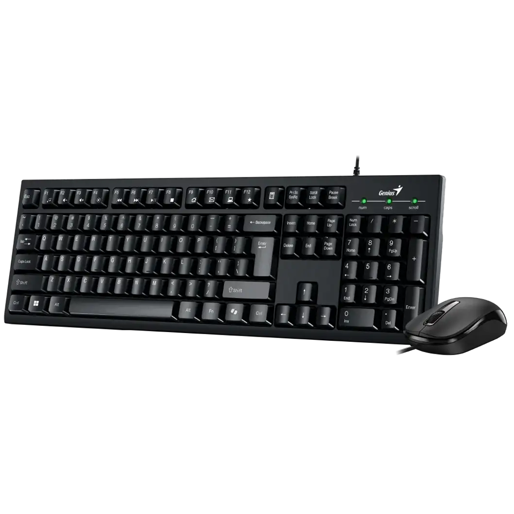 კლავიატურა+მაუსი Genius KM-100SE, Wired, USB, Keyboard And Mouse, Black