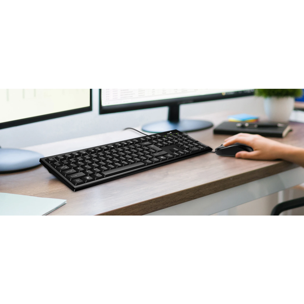 კლავიატურა+მაუსი Genius KM-100SE, Wired, USB, Keyboard And Mouse, Black