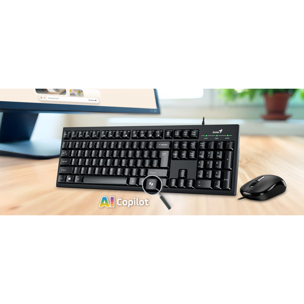 კლავიატურა+მაუსი Genius KM-100SE, Wired, USB, Keyboard And Mouse, Black