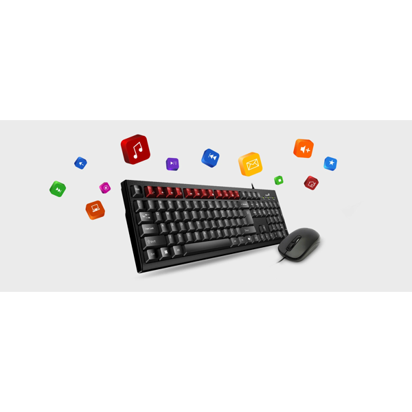 კლავიატურა+მაუსი Genius KM-100SE, Wired, USB, Keyboard And Mouse, Black