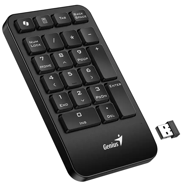 კლავიატურა Genius NumPad 1000, Wireless, USB, Portable Numberpad, Black