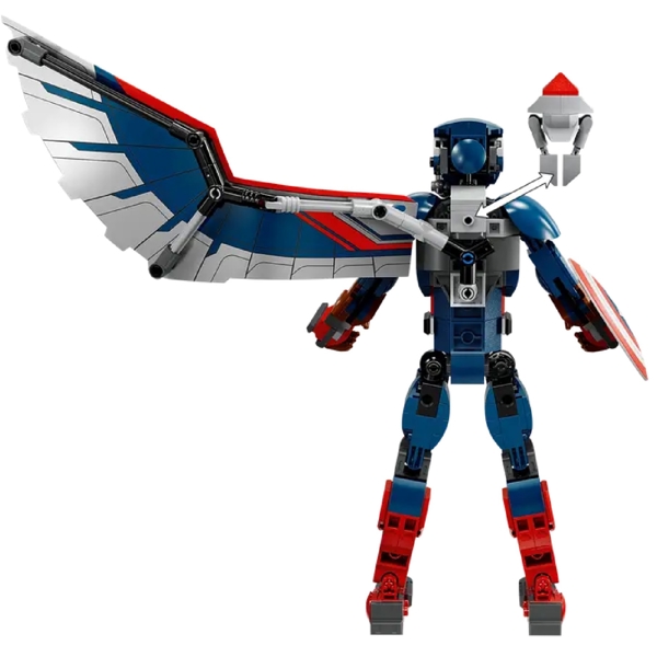 Prefabricated Construction Lego 76296 Marvel Sam Wilson Captain America Buildable Figure