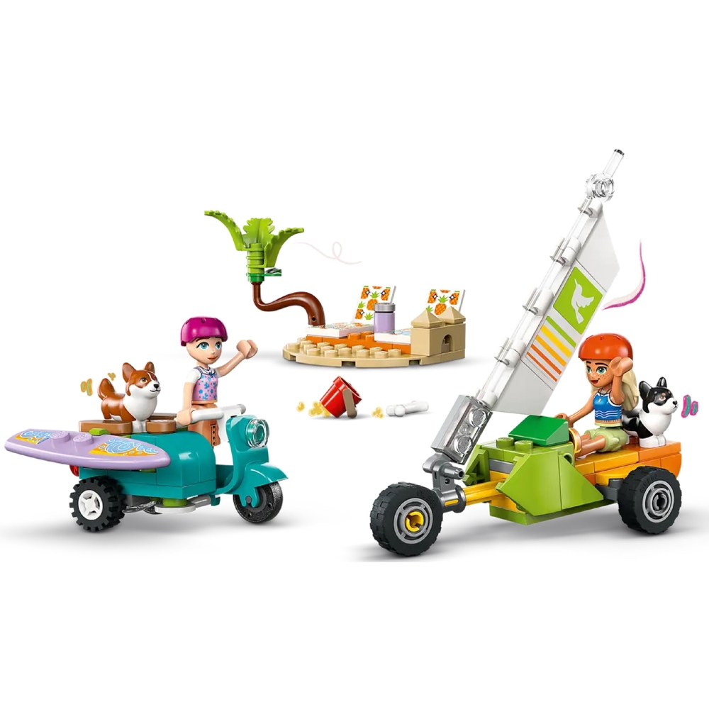 ასაწყობი კონსტრუქცია Lego 42641 Friends Surfing Dogs and Scooter Adventure, Prefabricated Construction