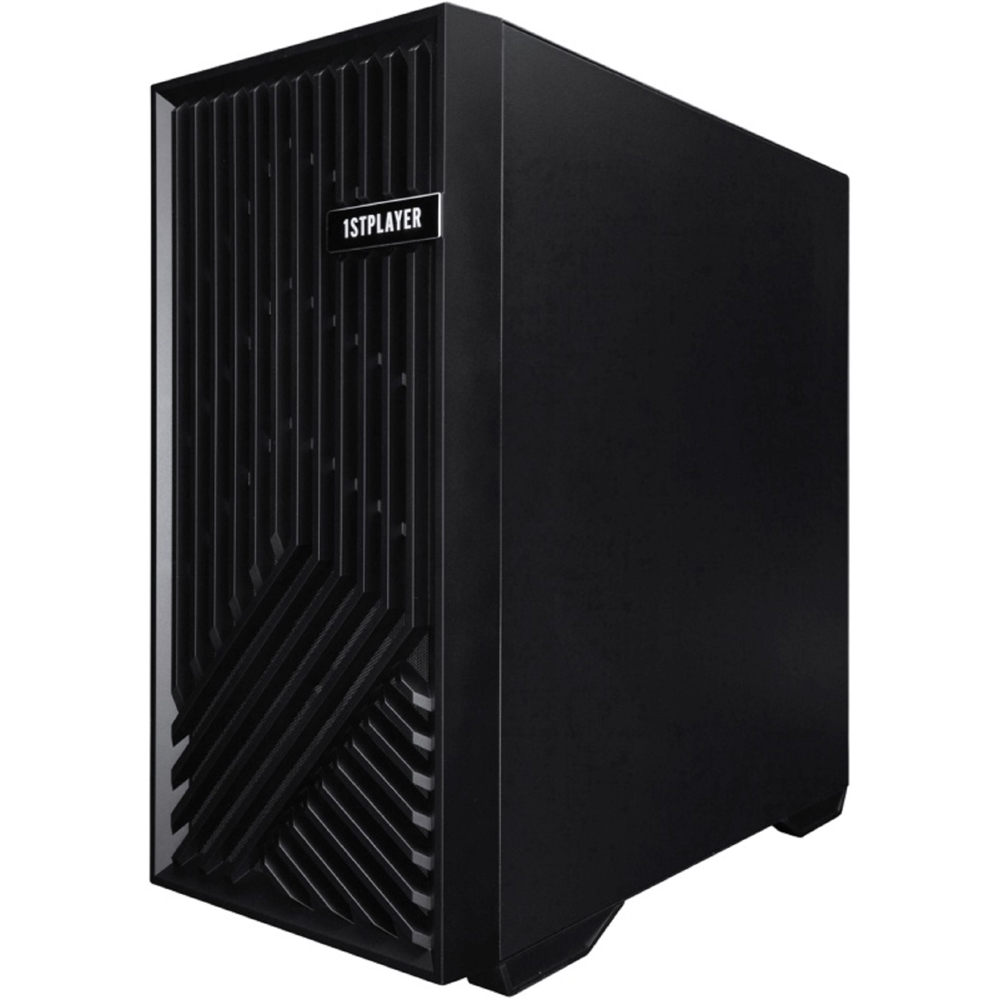 ქეისი 1STPLAYER 1STPLR-FD8-BK-4F7, Computer Case, MidT, mini-ITX, micro-ATX, 2xUSB3.2, 2xUSB-C, 3.5 mm, Black