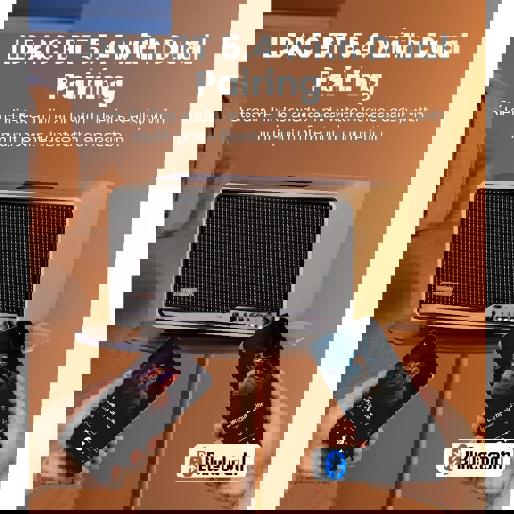 დინამიკი Edifier S300, 80W, Bluetooth, WiFi (Apple AirPlay), USB-C, AUX, Tabletop Speaker, Ivory