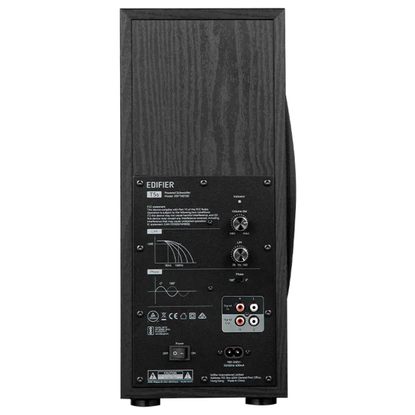 საბვუფერი Edifier T5s, 70W, RCA, Powered Subwoofer, Black