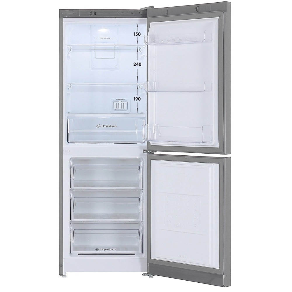 Refrigerator Indesit ITS 4160 G, 285l, A, 43Db, NO FROST, Silver
