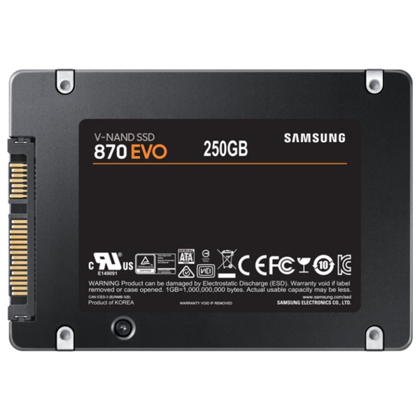 მყარი დისკი Samsung MZ-77E250BW	 870 EVO, 250GB, 2.5", Internal Hard Drive