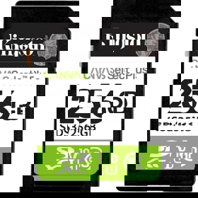 მეხსიერების ბარათი Kingston SDS3/256GB Canvas Select Plus, 256GB, SDXC, C10, UHS-I, U1, Black