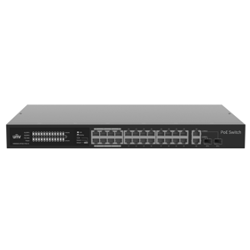 სვიჩი Uniview NSW2020-24T2GC-POE-IN, 24-Port Gigabit, PoE+ Switch, Black