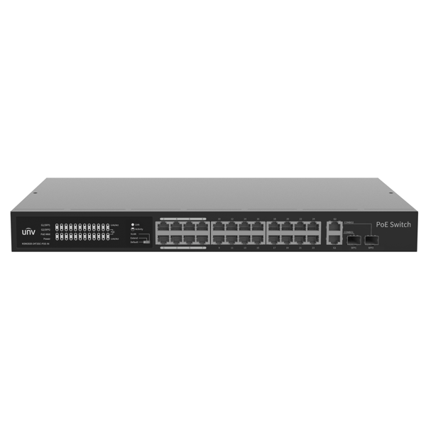 სვიჩი Uniview NSW2020-24T2GC-POE-IN, 24-Port Gigabit, PoE+ Switch, Black