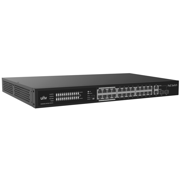 სვიჩი Uniview NSW2020-24T2GC-POE-IN, 24-Port Gigabit, PoE+ Switch, Black