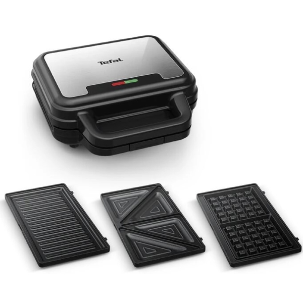სენდვიჩის აპარატი Tefal SW383D10, 700W, Sandwich Maker, Black/Silver