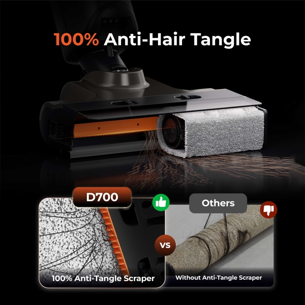 მტვერსასრუტი სველი წმენდით Uwant D700, 20,000Pa, 700ML, Wet And Dry Vacuum Cleaner With D-Shaped Rolling Brush, Grey