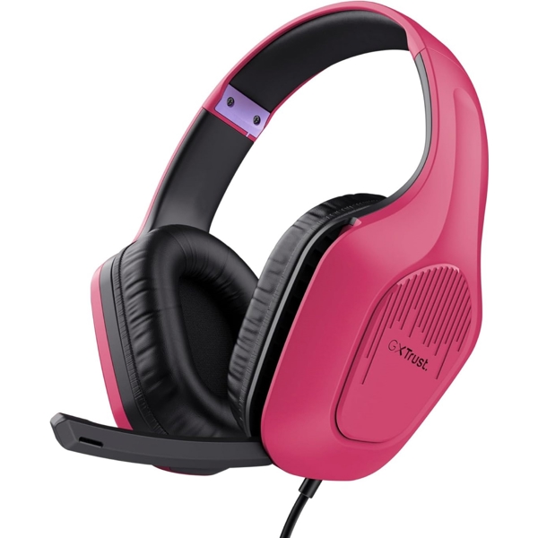 ყურსასმენი Trust GXT415P Zirox, Gaming Headset, Wired, 3.5mm, Pink