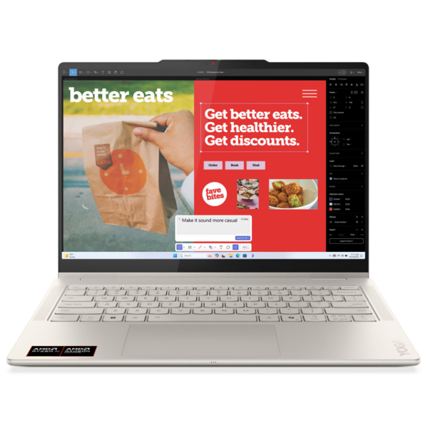 Notebook Lenovo 83JR0060RK Yoga 7 2-in-1 14AKP10, 14", Ryzen AI 5 340, 24GB, 1TB SSD, Integrated, Seashell