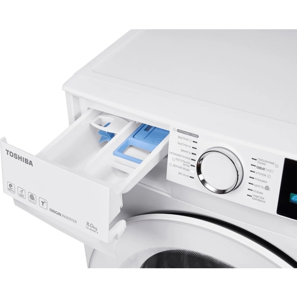 სარეცხი მანქანა Toshiba TW-BN90C4UZ(WK), 8Kg, 1400Rpm, A, 72Db, Washing Machine, White