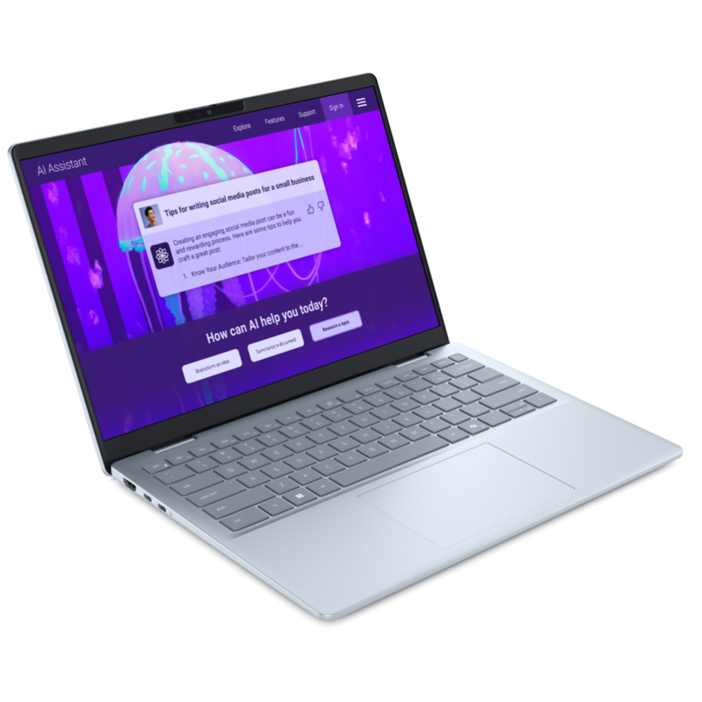 ნოუთბუქი Dell 14 Plus DB14250, 14", Ultra 7-256V, 16GB, 1TB SSD, Integrated, W11P, Ice Blue