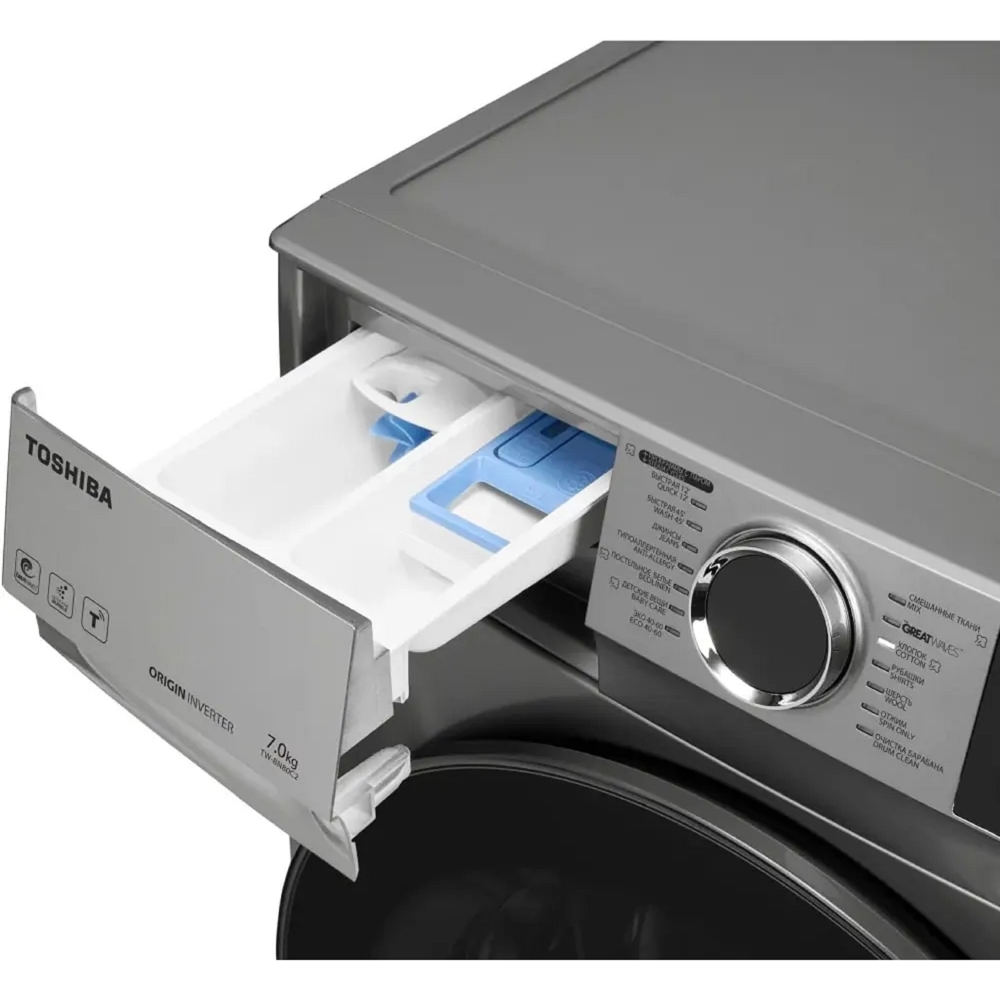 სარეცხი მანქანა Toshiba TW-BN80C2UZ(SK), 7Kg, 1200Rpm, A, 76Db, Washing Machine, Silver