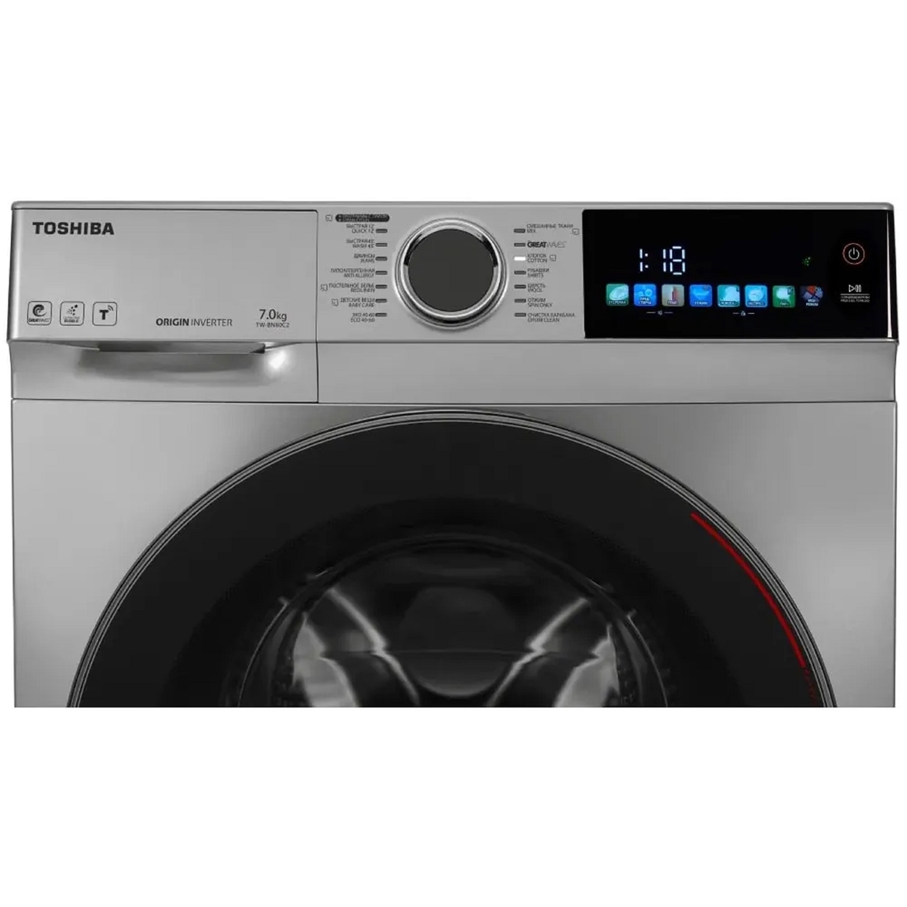სარეცხი მანქანა Toshiba TW-BN80C2UZ(SK), 7Kg, 1200Rpm, A, 76Db, Washing Machine, Silver