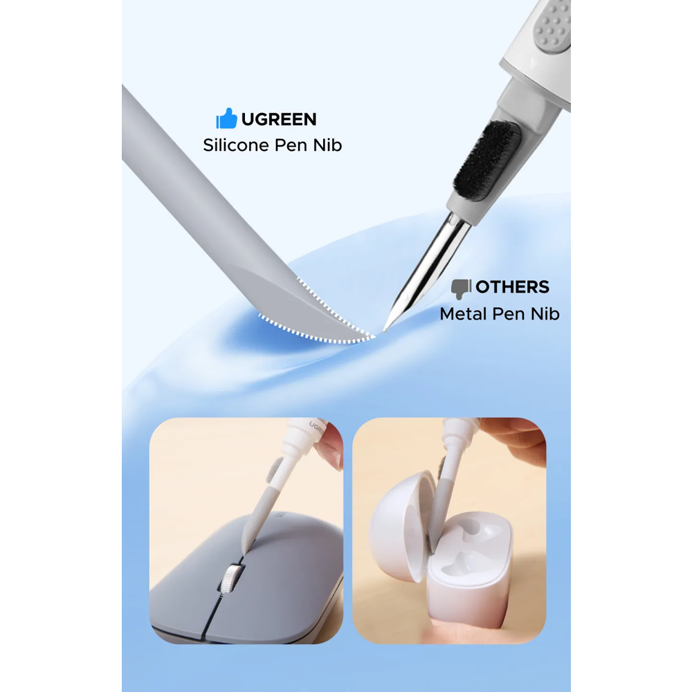 ყურსასმენის საწმენდი UGREEN CP01 (55292), 3-in-1 Earphone Cleaning Pen, White