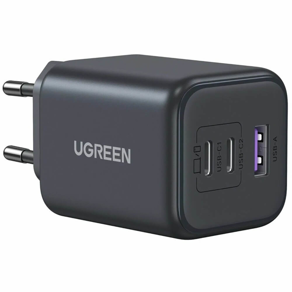 მობილურის დამტენი UGREEN X527 (65156B), 45W, USB, Type-C, GaN Fast Charger, Grey