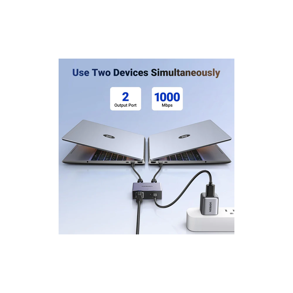 სპლიტერი UGREEN NW301 (45311), Gigabit Ethernet Splitter, Grey