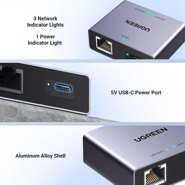 Gigabit Ethernet Splitter UGREEN NW301 (45311), Grey