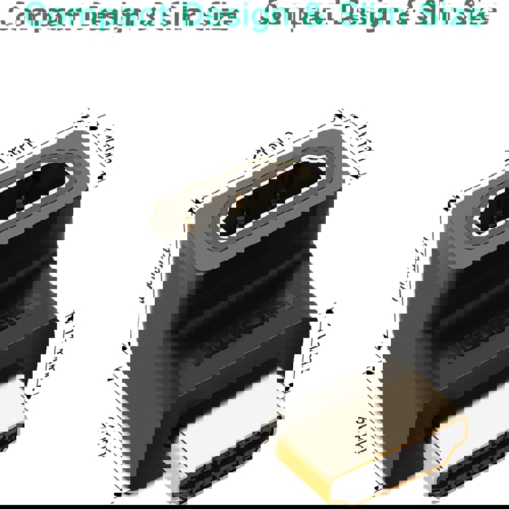 კუთხის HDMI ადაპტერი UGREEN HD112 (20110), HDMI 4K Adapter Male to Female Up-angled, Black